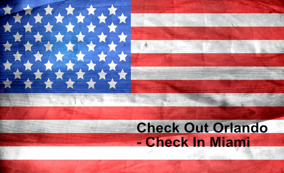 american-flagge-vereinigte-staaten- Check Out Orlando - Check In Miami